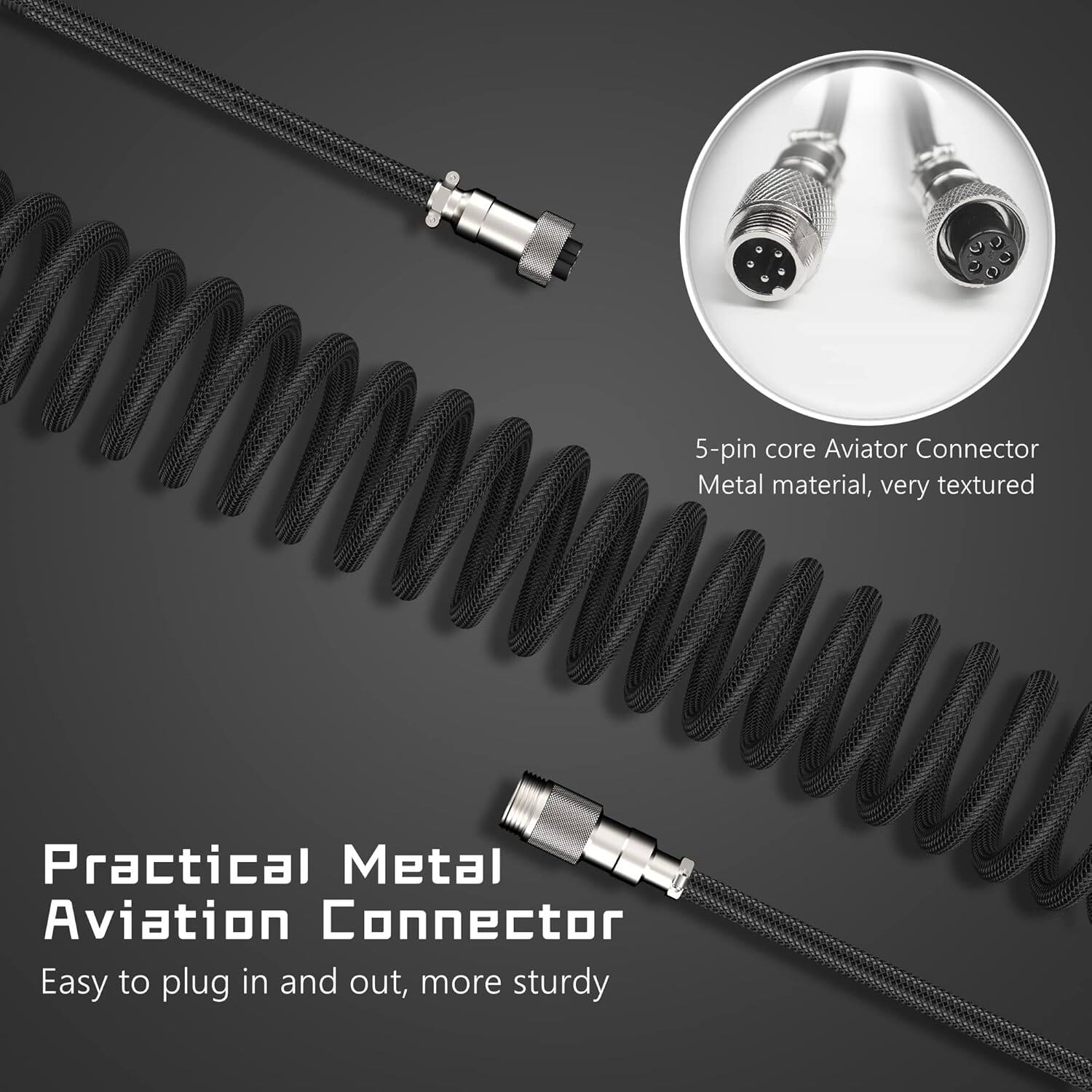 5-pin core Aviator Connector  
Metal material, very textured  

Practical Metal Aviation Connector  
Easy to plug in and out, more sturdy