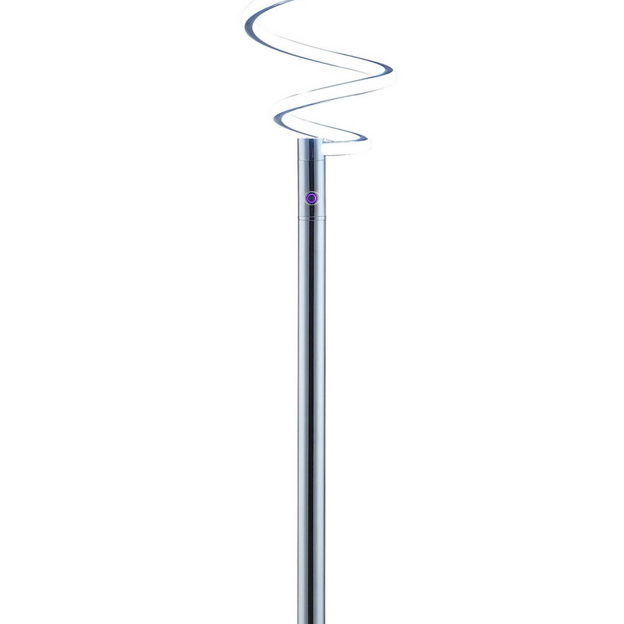 Angle. Manhattan Lane - Sun 58 Inch Floor Lamp, Accent Twisted Modern Design, LED Chrome Base.