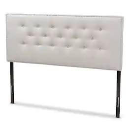 Baxton Studio - Windsor Modern and Contemporary Fabric Upholstered Full Size Headboard - Greyish Beige