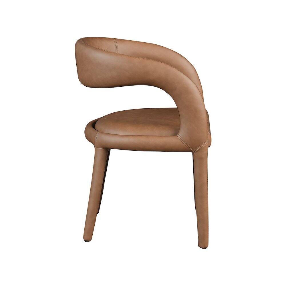 Alt View 4. Meridian Furniture - Sylvester Brown Vegan Leather Dining Chair - Brown.