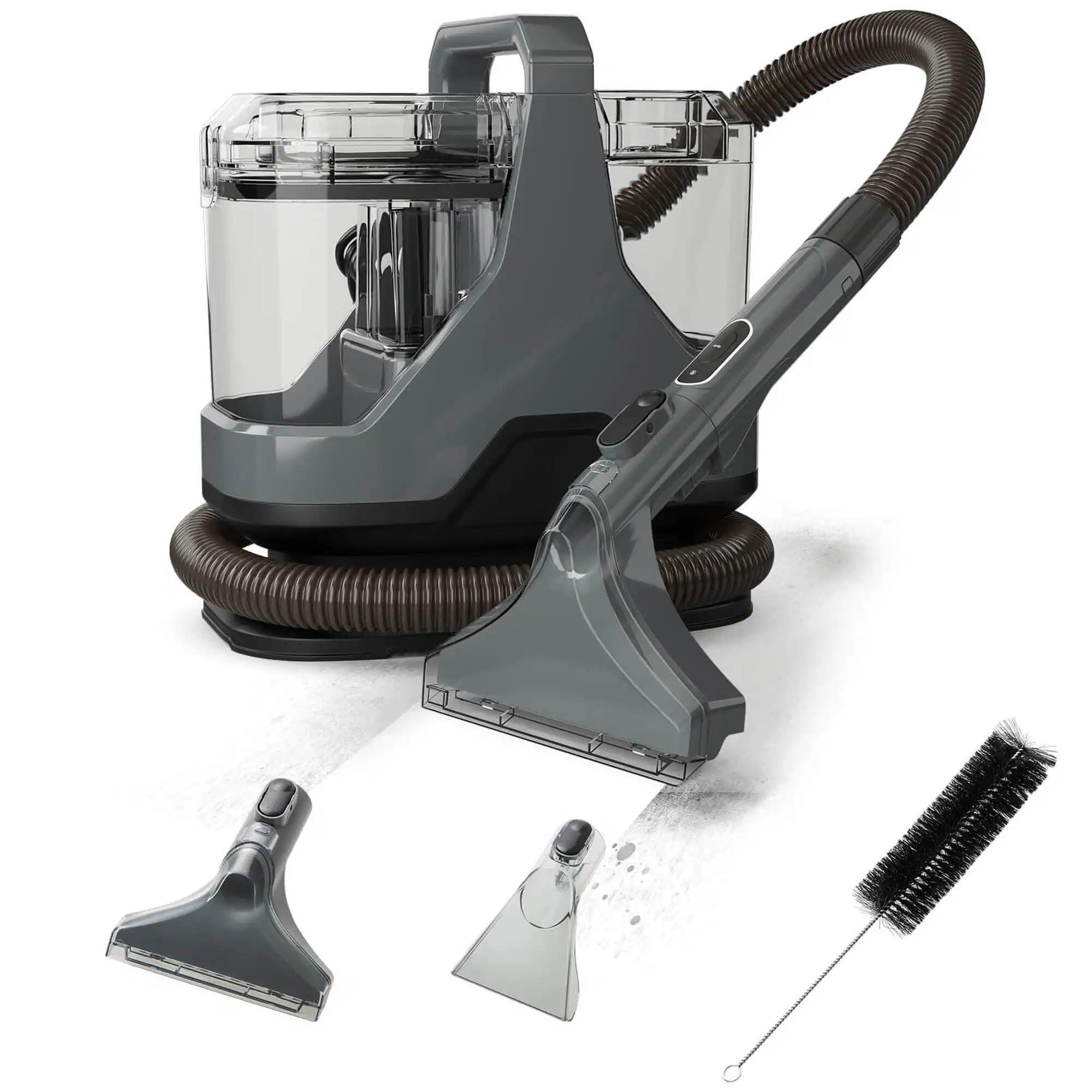 Alt View 10. Costway - Costway Carpet Cleaner Machine with Water Spray 15Kpa Powerful Suction Dual Water Tank - Gray.