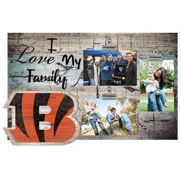Fan Creations - Cincinnati Bengals 11" x 19" I Love My Family Clip Photo Frame - Multicolor