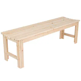 Hivvago - 5-Ft Backless Garden Bench Cedar Wood - Natural Yellow