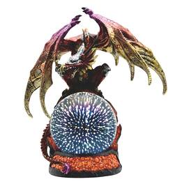 FC Design - 12.5"H LED Dragon en Wings Optic Globe Figurine Statue Office Desk Tabletop Medieval Gaming Home Decor Gift - Multi-Color