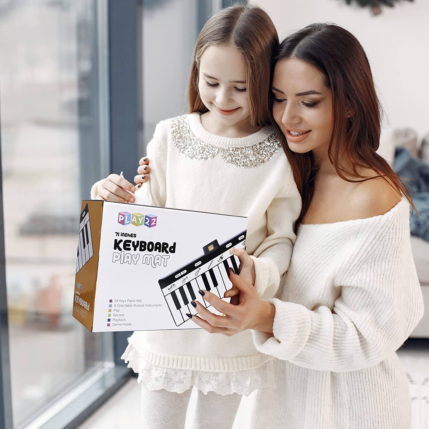 PLAY 2  
71 inches KEYBOARD PLAY MAT  

- 24 Keys Piano Mat  
- 5 Selectable Musical Instruments  
- Play  
- Playback  
- Demo-mode