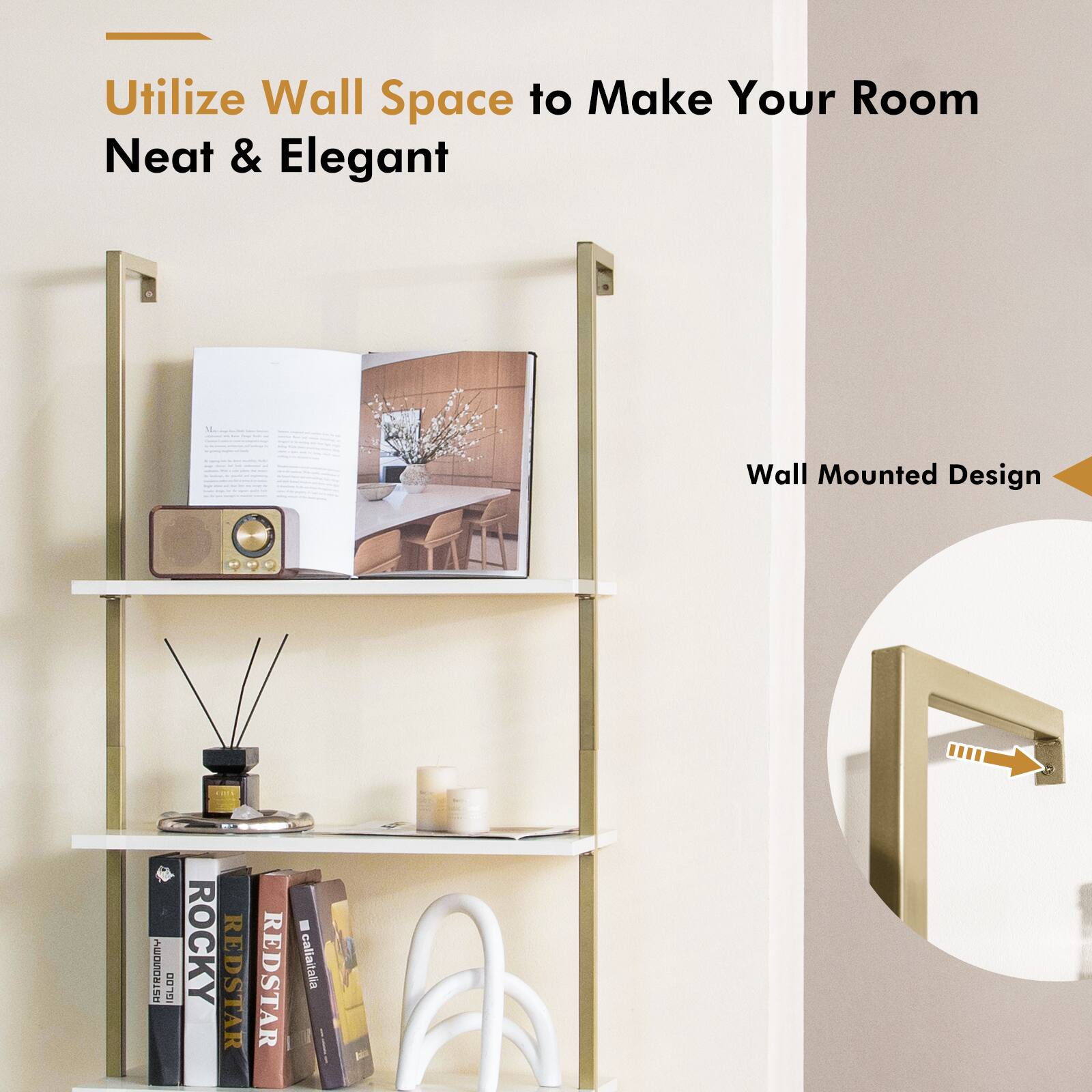Utilize Wall Space to Make Your Room Neat & Elegant Wall Mounted Design.