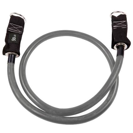 Front. GoFit - Power Tube Resistance Band - Gray.