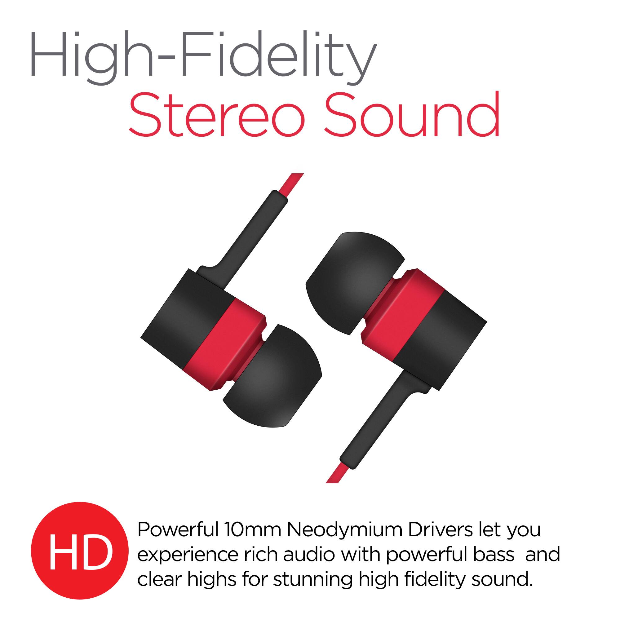 High-Fidelity Stereo Sound

Powerful 10mm Neodymium Drivers let you experience rich audio with powerful bass and clear highs for stunning high fidelity sound.