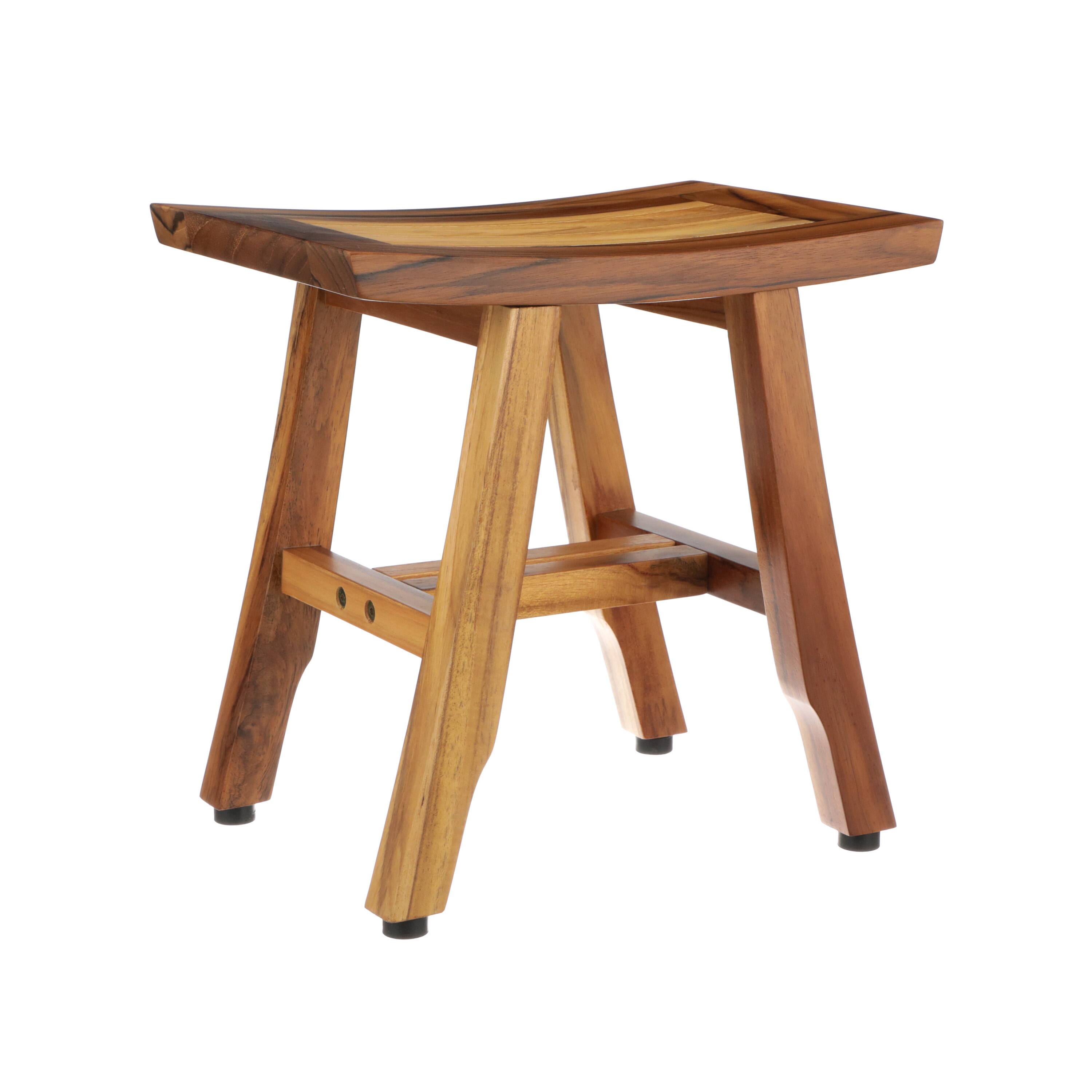 Back. EcoDecors - EcoDecors® Satori® 14" Solid Teak Shower Bench - EarthyTeak.