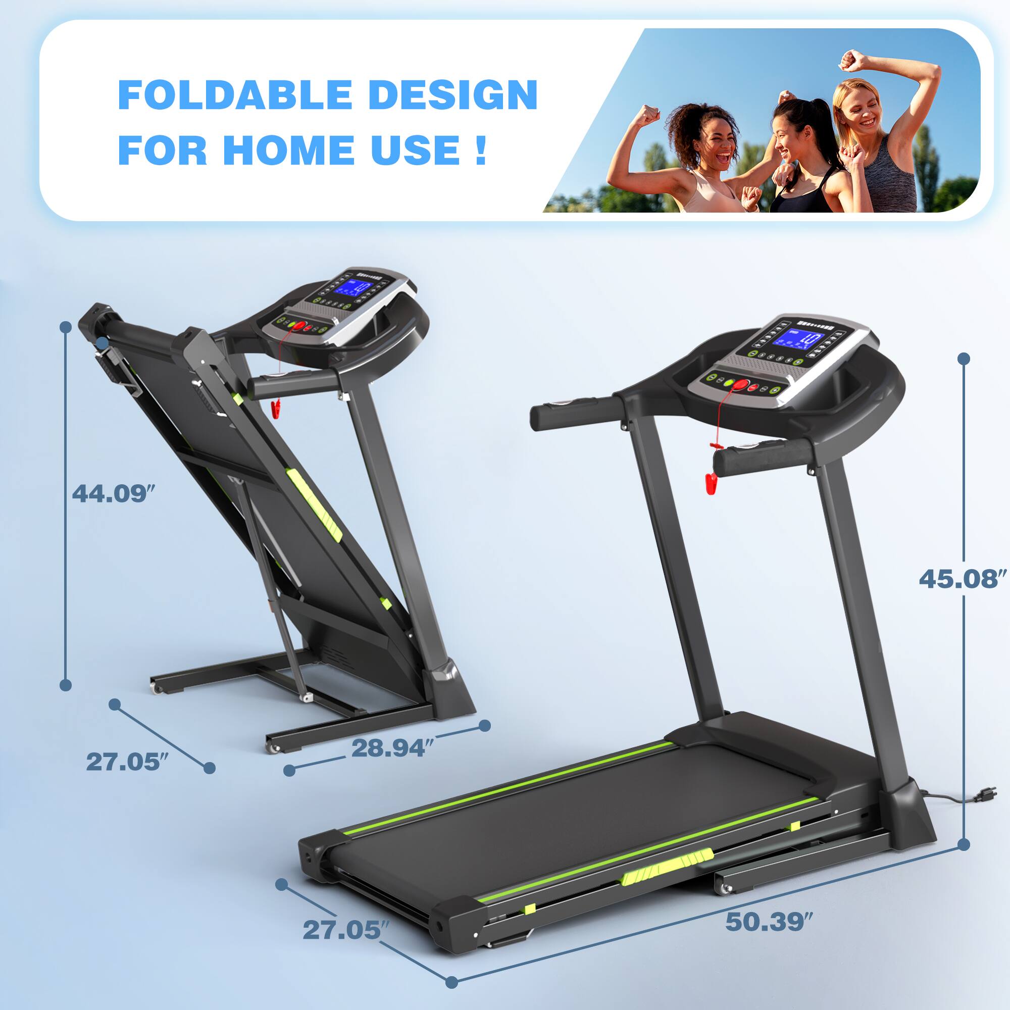 FOLDABLE DESIGN FOR HOME USE!  
E - A 4 PR 88sssR Bi10IO  
44.09" 45.08" 27.05" 28.94" 27.05" 50.39"