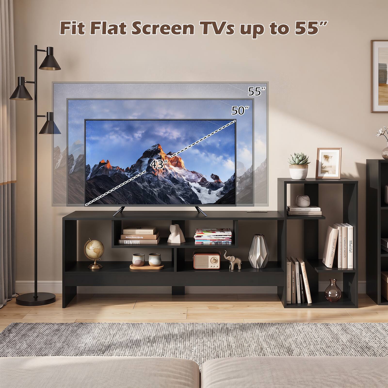 Fit Flat Screen TVs up to 55" 55" 50" 43"