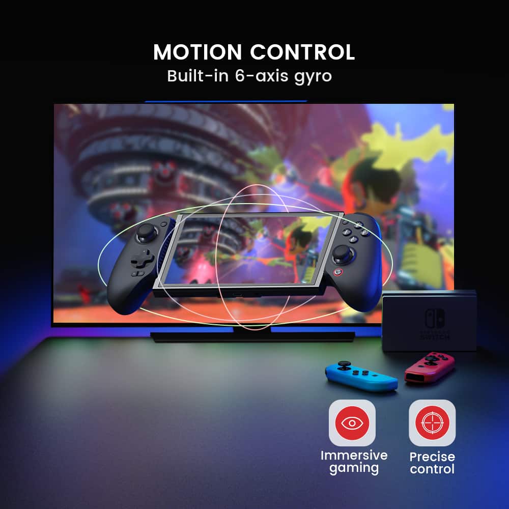 Motion Control Built-in 6-axis gyro Nintendo Switch Immersive Precise gaming control