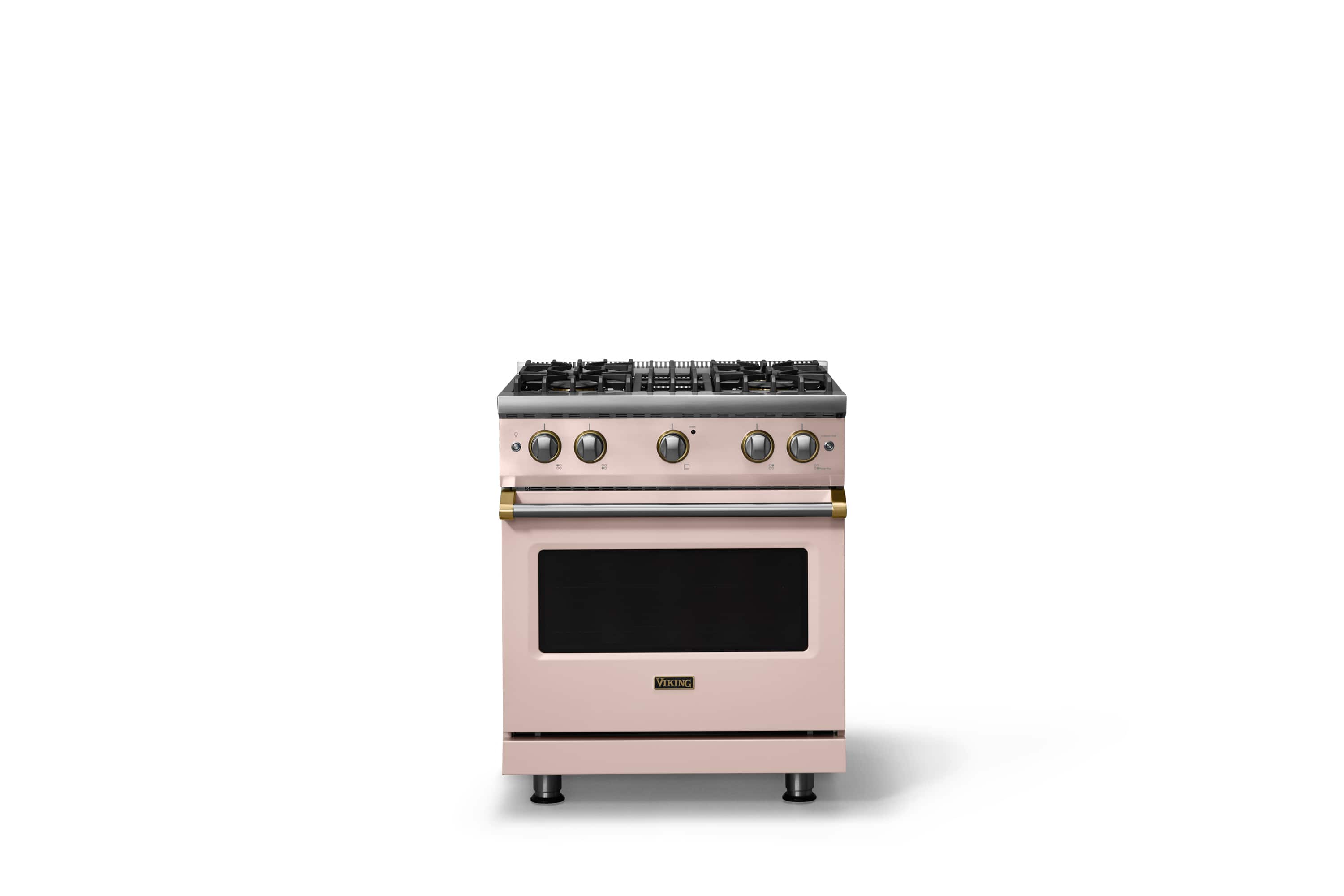 Viking - 30 in. Wide Pro 5 Series 4.0 Cu. Ft. Freestanding Sealed 4 Burner Gas Convection Range - Blush/Brushed Brass - Blush price history on PriceWatchPro