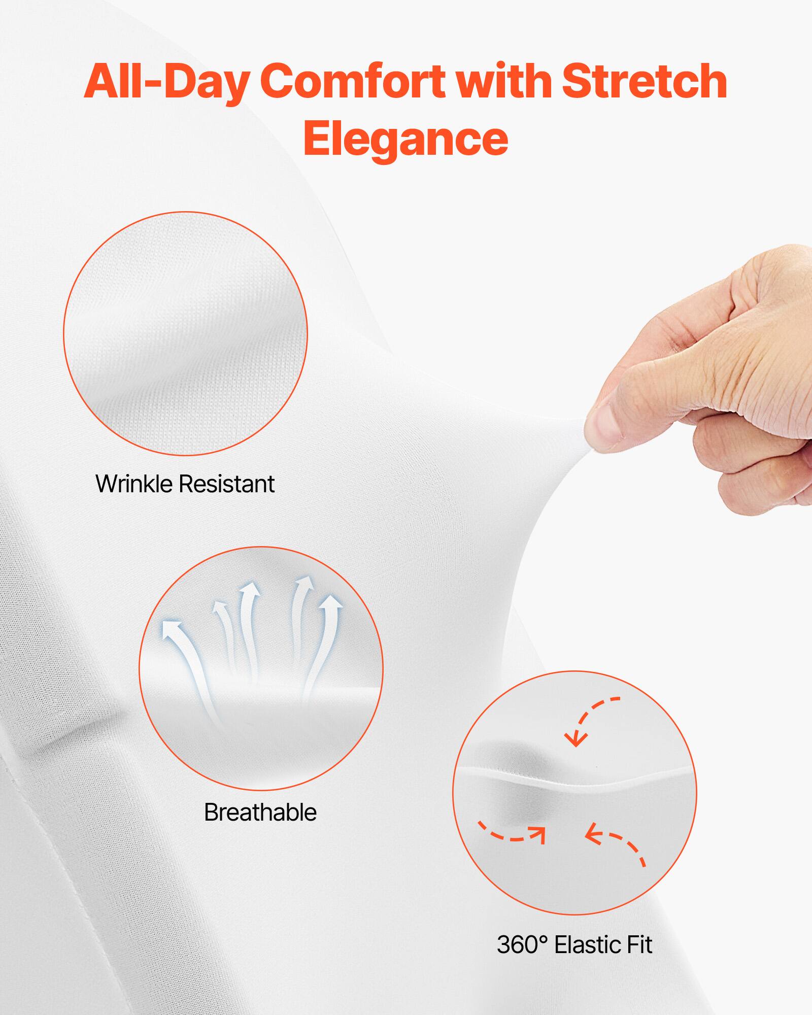 All-Day Comfort with Stretch Elegance

- Wrinkle Resistant
- Breathable
- 360° Elastic Fit