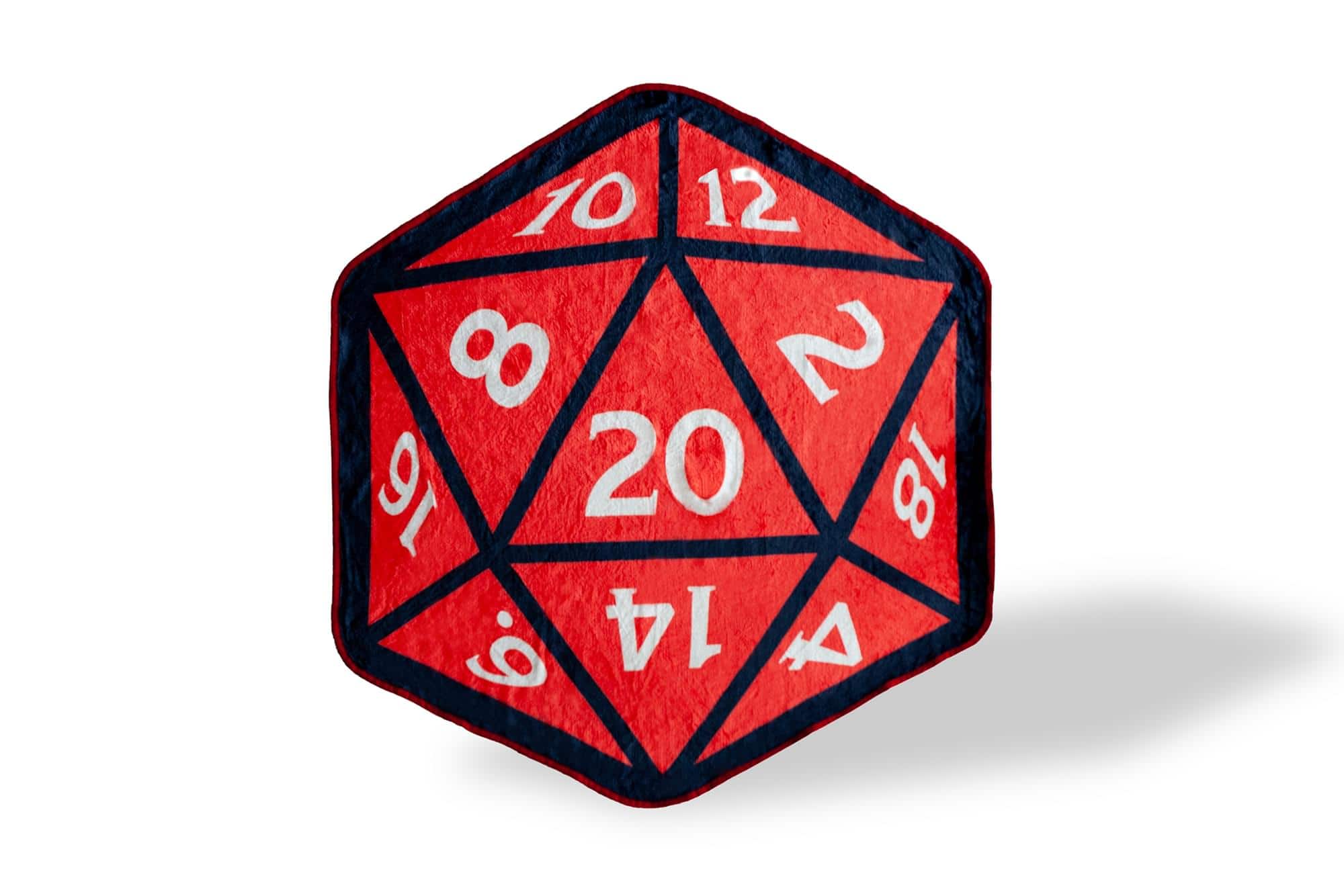 Just Funky - Dungeons And Dragons D20 Fleece Throw Blanket | 20-Sided Dice | 52 x 48 Inches - Red
