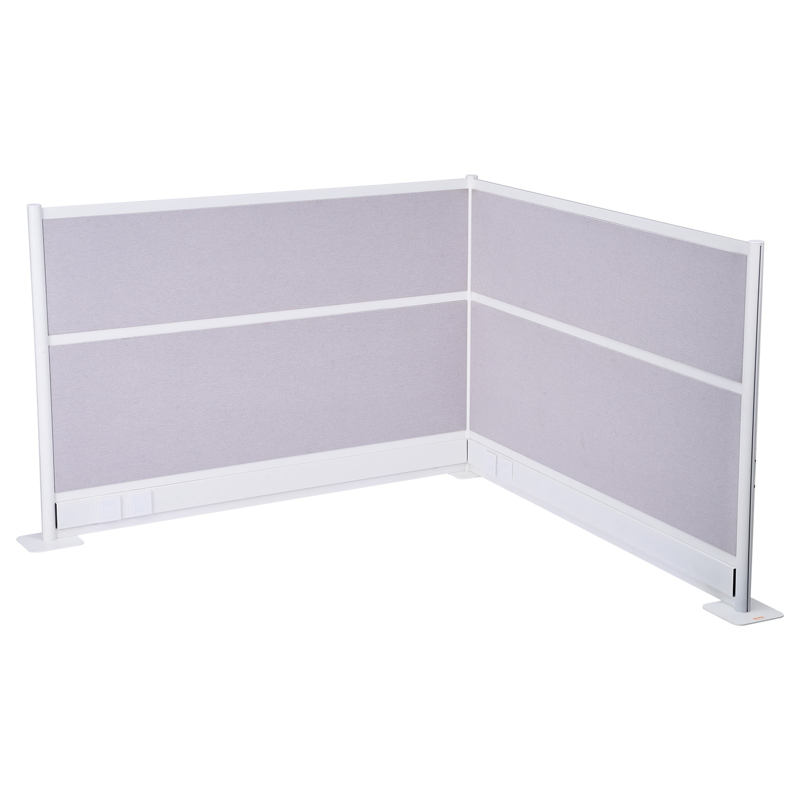 VEVOR - Office Divider Privacy Partitions, 2-Pack, 72" x 48" Room Divider Walls, PET Workstation Cubicle Partition with Outlet - White