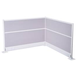 VEVOR - Office Divider Privacy Partitions, 2-Pack, 72" x 48" Room Divider Walls, PET Workstation Cubicle Partition with Outlet - White