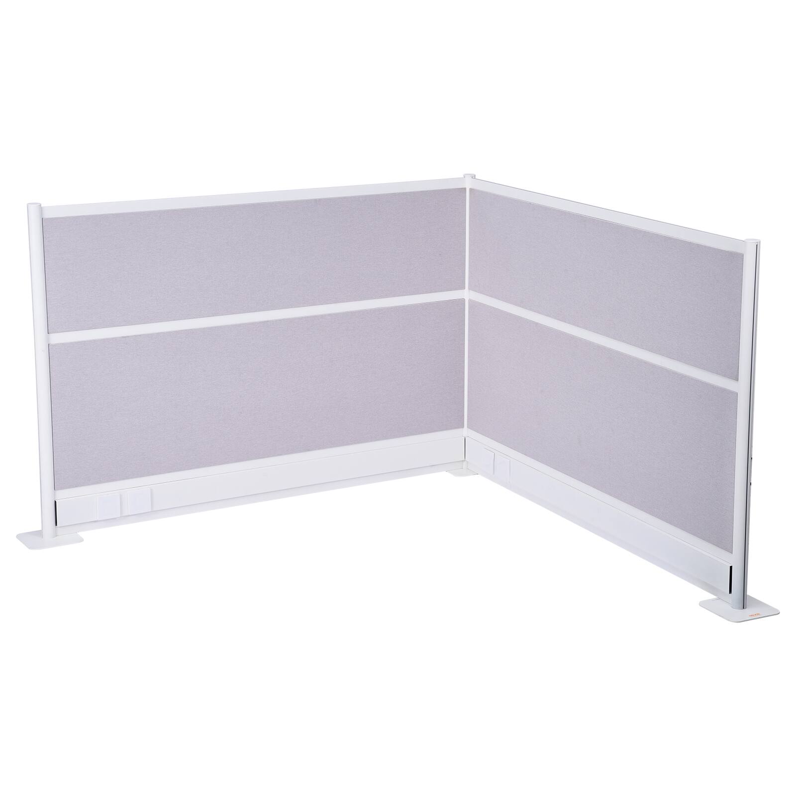 Front. VEVOR - Office Divider Privacy Partitions, 2-Pack, 72" x 48" Room Divider Walls, PET Workstation Cubicle Partition with Outlet - White.