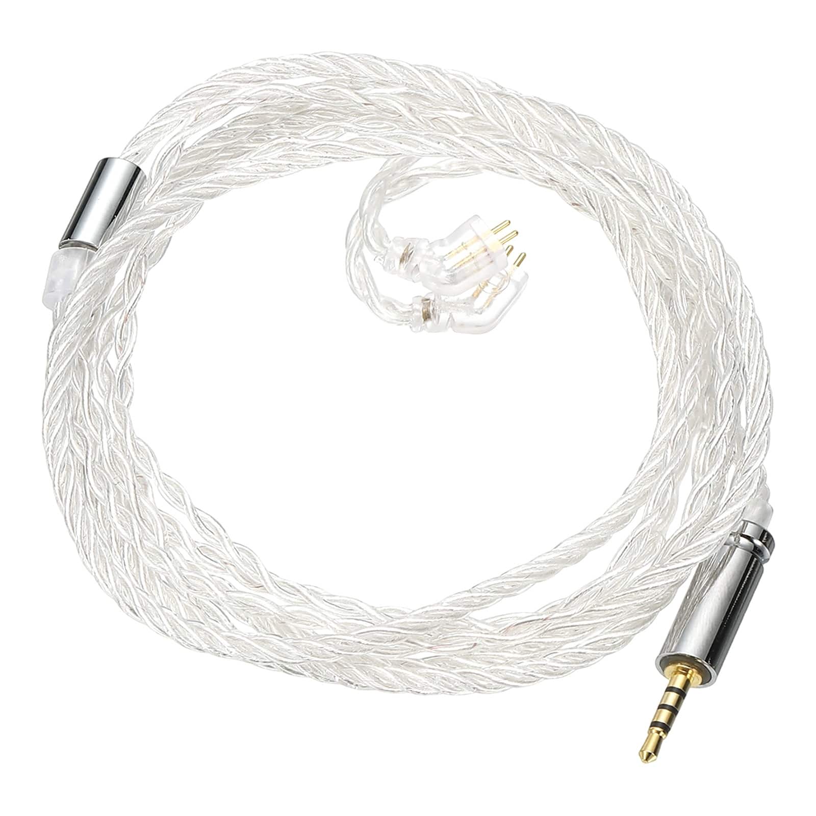 Unique Bargains - IEM Earphone Cable 1.2M, 28AWG 4-Core High Purity -Plated HiFi Replacement for Ananda Arya HE400SE (2.5mm, TFZ) - Silver