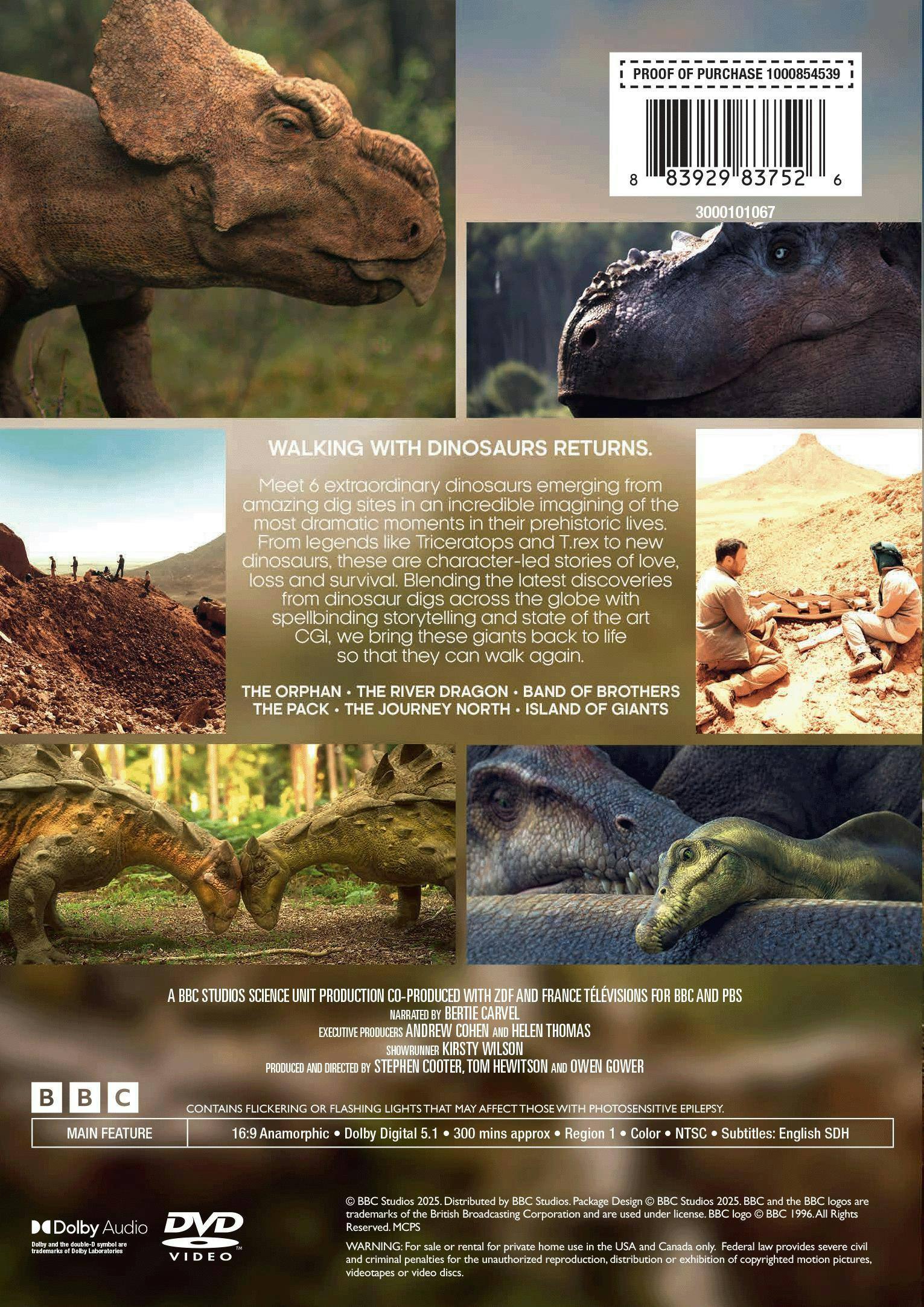 Back. Walking With Dinosaurs   - DVD.