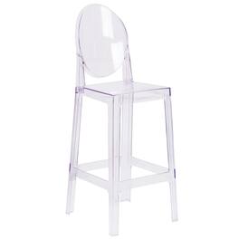 Flash Furniture - Revna Ghost Barstool with Oval Back in Revna Transparent Crystal - Clear