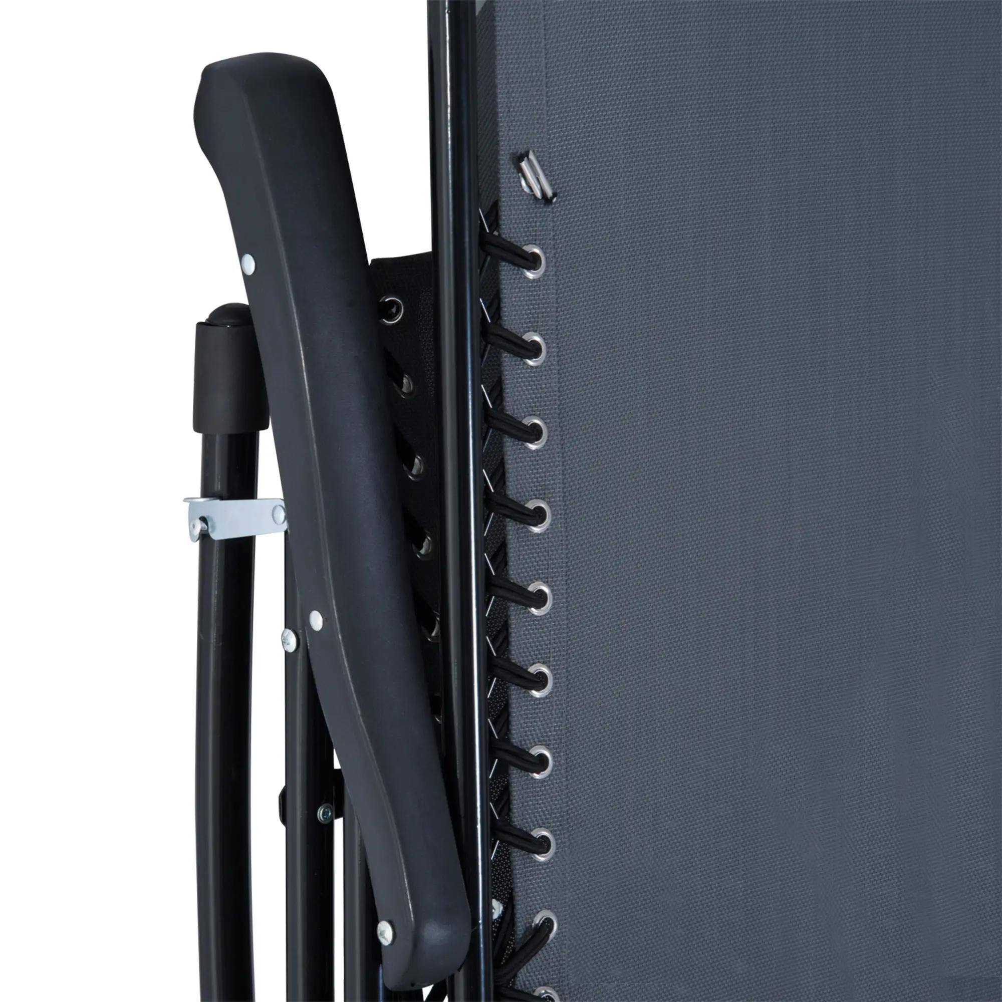 Alt View 2. Resenkos - Resenkos Outdoor Folding Rocking Chair Patio Table Seating Set, 2 Rocking Chairs, 1 Side Table, Fabric, Gray - Gray.