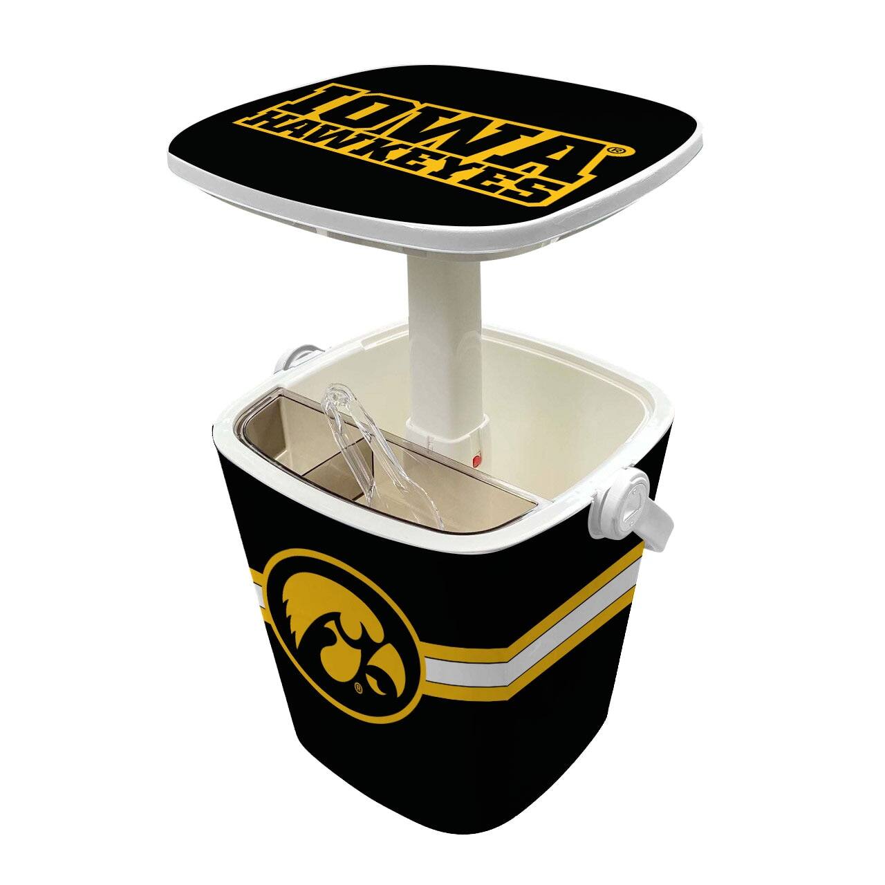 Alt View 1. Indigo Falls - Iowa Hawkeyes 16-Quart Mini Cool Bar Cooler - White.