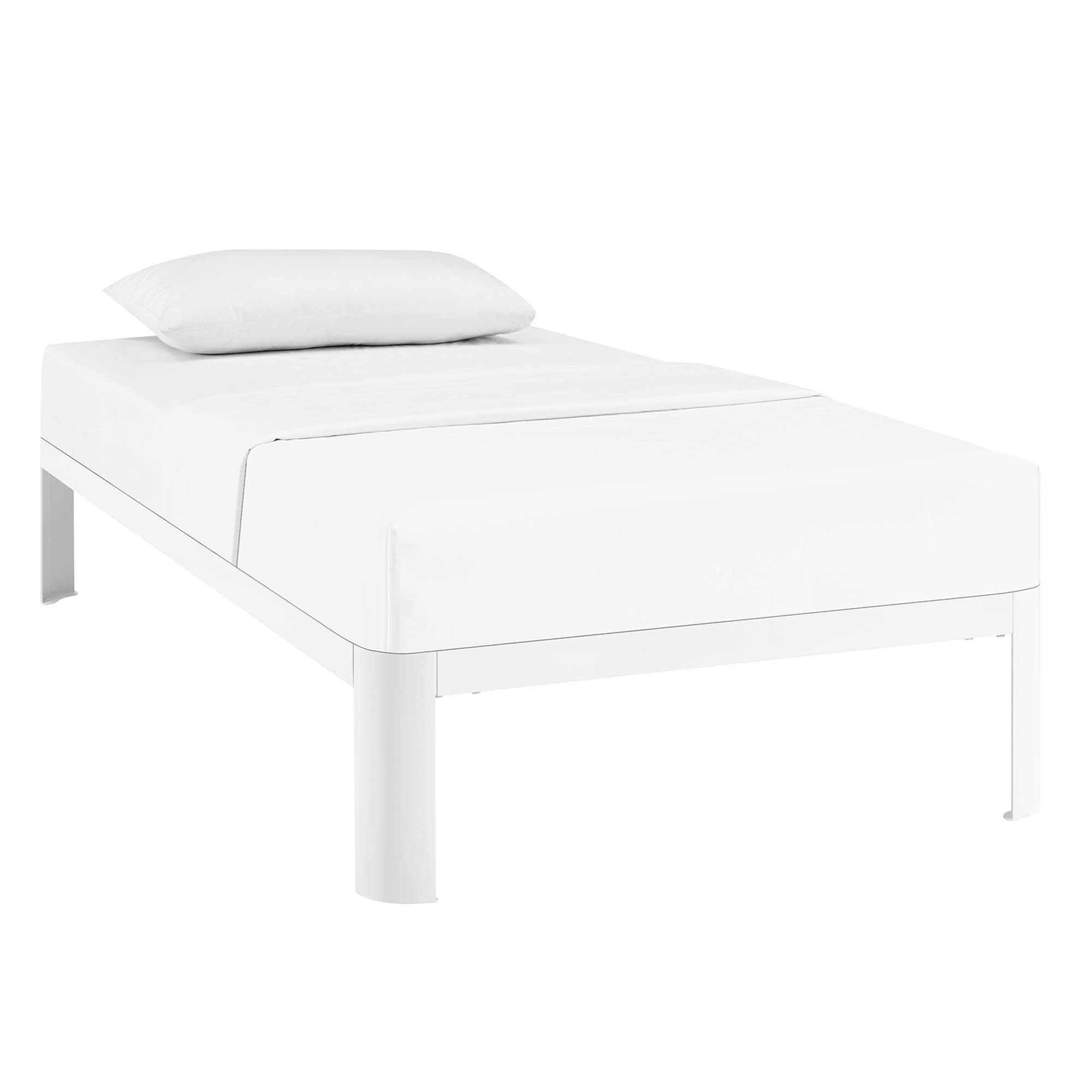Angle. Modway - Harlow Performance Velvet Twin Platform Bed Frame - Red.