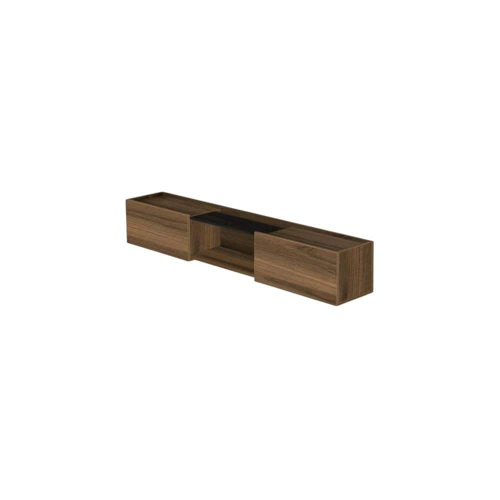 FurniFact - Walnut Wall-Mounted TV Stand for 65-Inch Screens with Engineered Wood Finish - Brown price history on PriceWatchPro