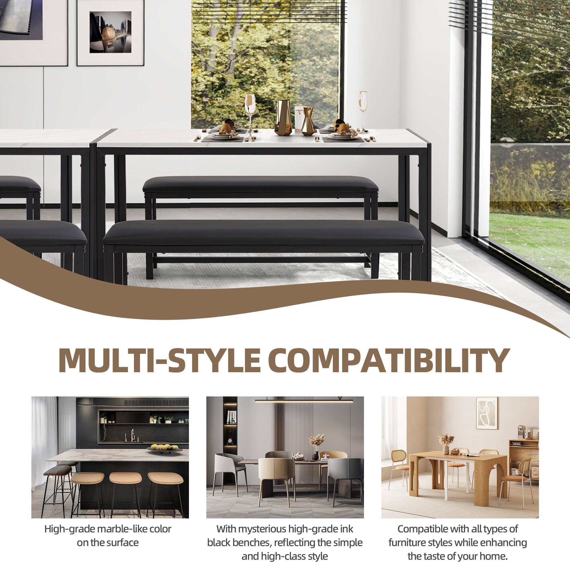 MULTI-STYLE COMPATIBILITY

High-grade marble-like color on the surface

With mysterious high-grade ink black benches, reflecting the simple and high-class style

Compatible with all types of furniture styles while enhancing the taste of your home.