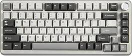 Wikistore - B75 PRO Wireless Mechanical Keyboard,Hot Swap Custom Keyboard with Knob,Pre-lubed Switches RGB,Cocoa Cream V2 Switch - Gray