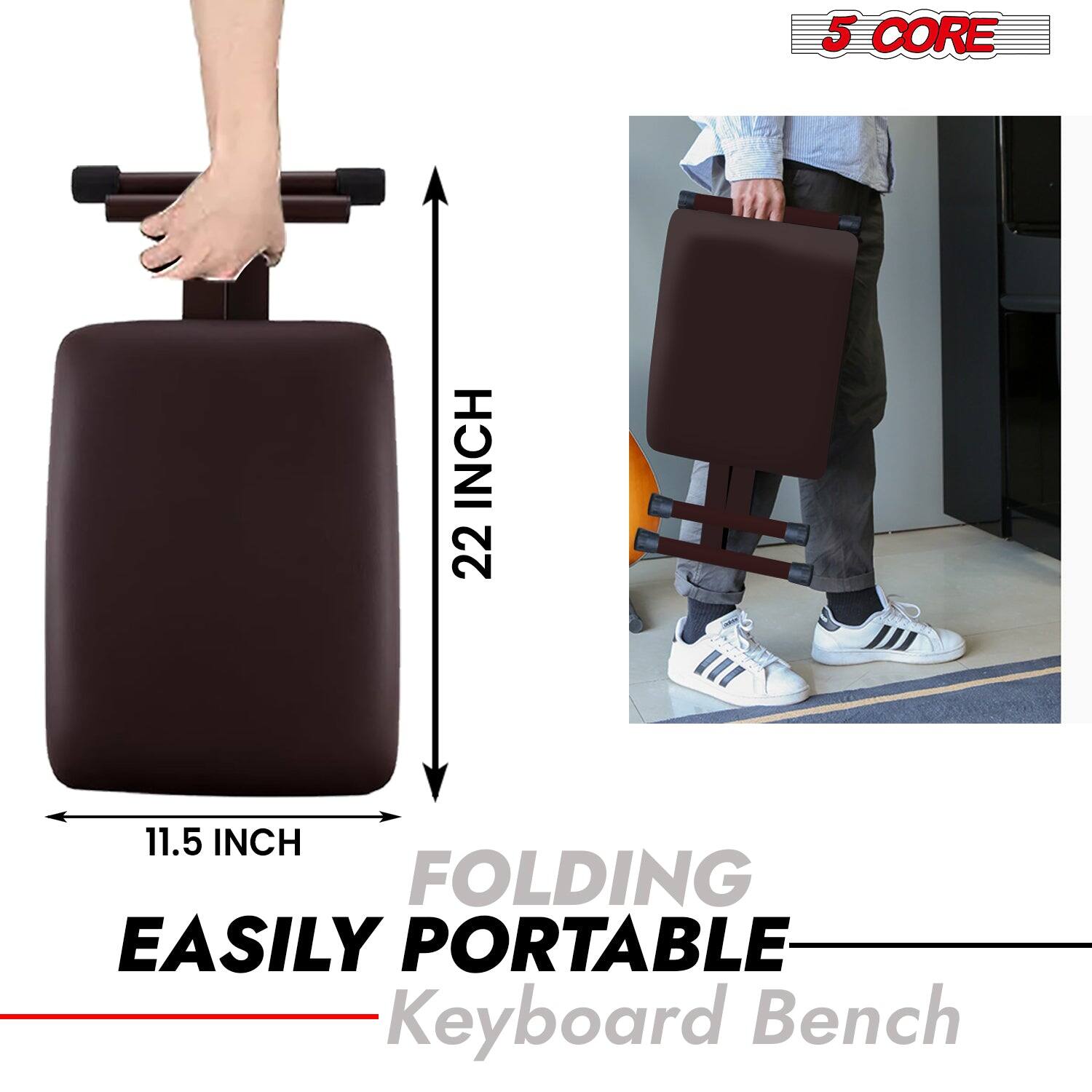 5 CORE, 22 INCH, 11.5 INCH, FOLDING, EASILY PORTABLE, Keyboard Bench