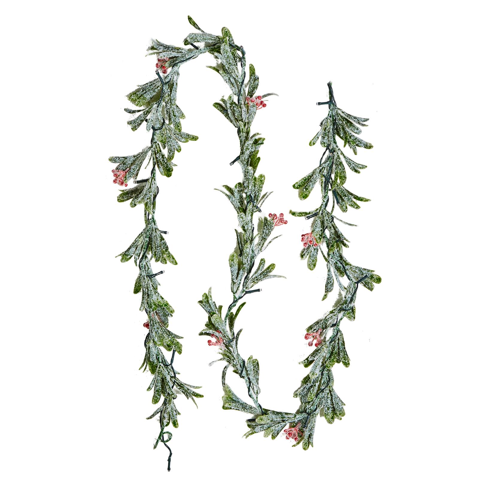 Front. VEVOR - Christmas Garland, 6.6-FT Realistic Greenery Decorated with Vines, Olive Leaves, and Berries, Evergreen Faux Garlands - green.