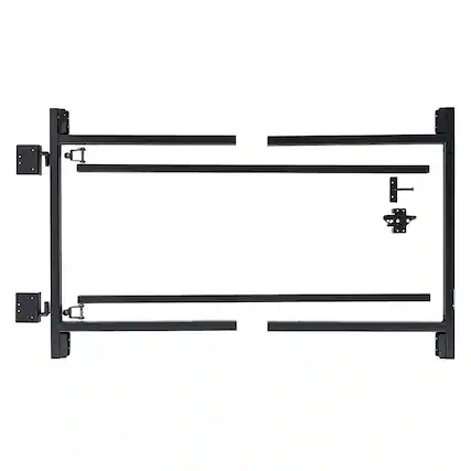 Front. Adjust-A-Gate - Adjust-A-Gate Gate Building Kit, 60"-96" Wide Opening Up To 4' High (2 Pack) - Black.