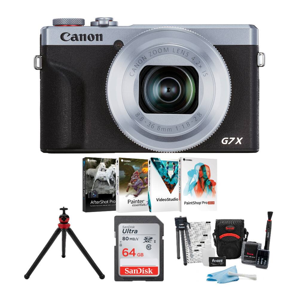 Canon - Powershot G7X Mark III 4K Digital Camera Silver with 64GB Card and Bundle