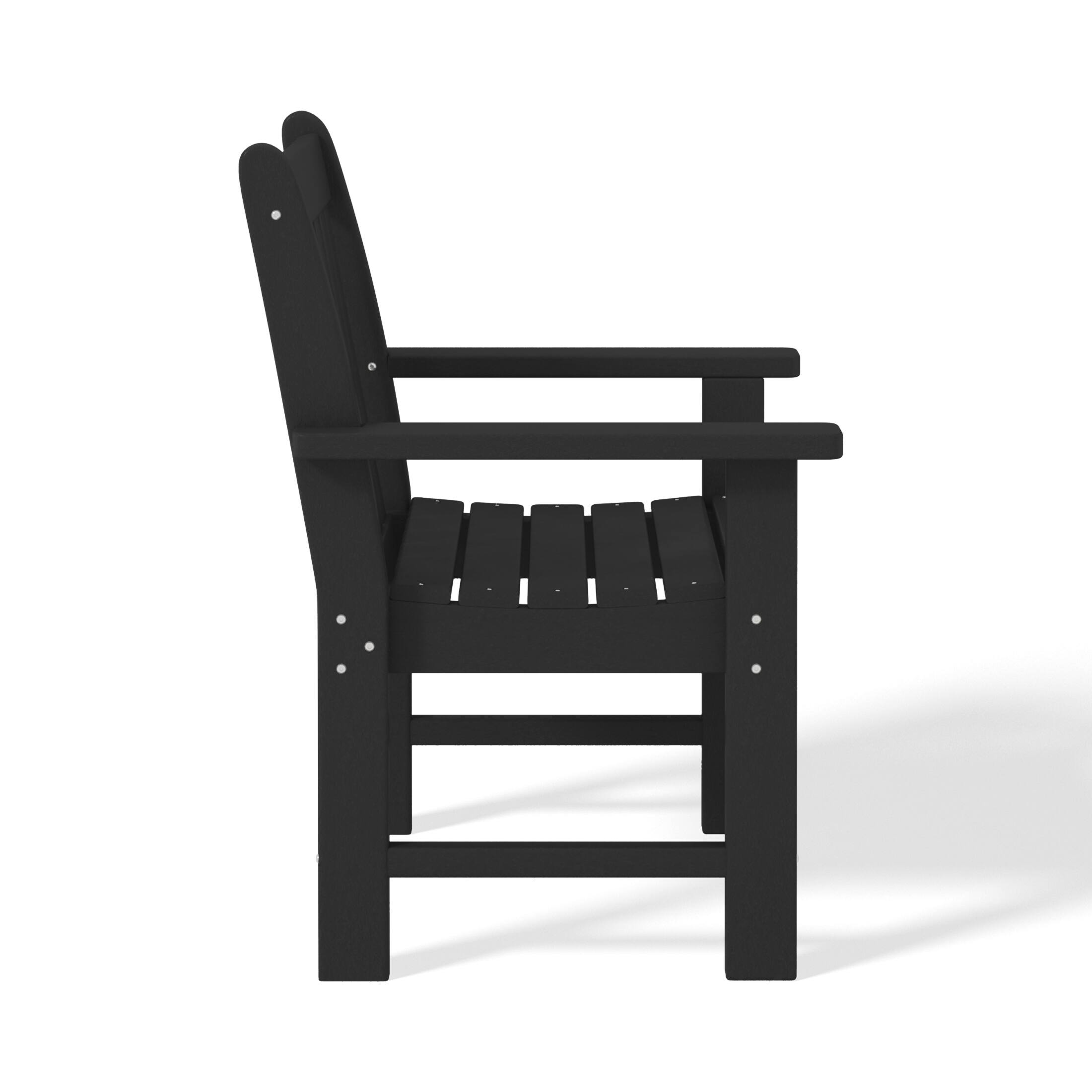 Alt View 1. WestinTrends - WestinTrends Malibu Outdoor Patio HDPE Adirondack Dining Arm Chairs (Set of 2) - Black.