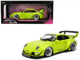 RWB Body Kit "Genki" Lime Green "Pink Slips" Series 1/18 Diecast Model Car by Jada - Multicolor
