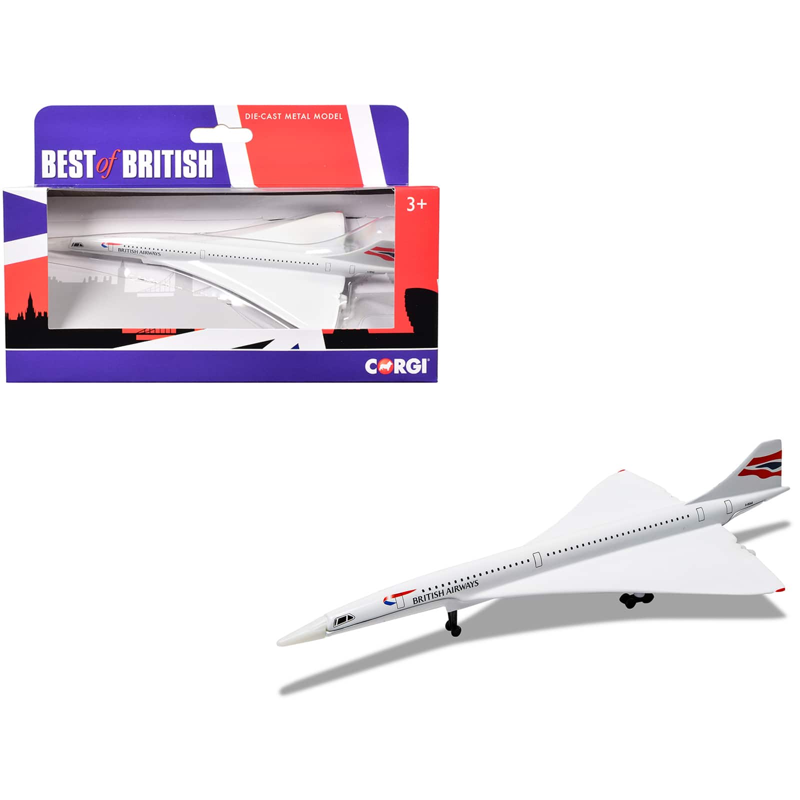 "BAe/Aerospatiale Concorde Commercial Aircraft ""British Airways"" White ""Best of British"" Series Diecast Model by Corgi" price history on PriceWatchPro