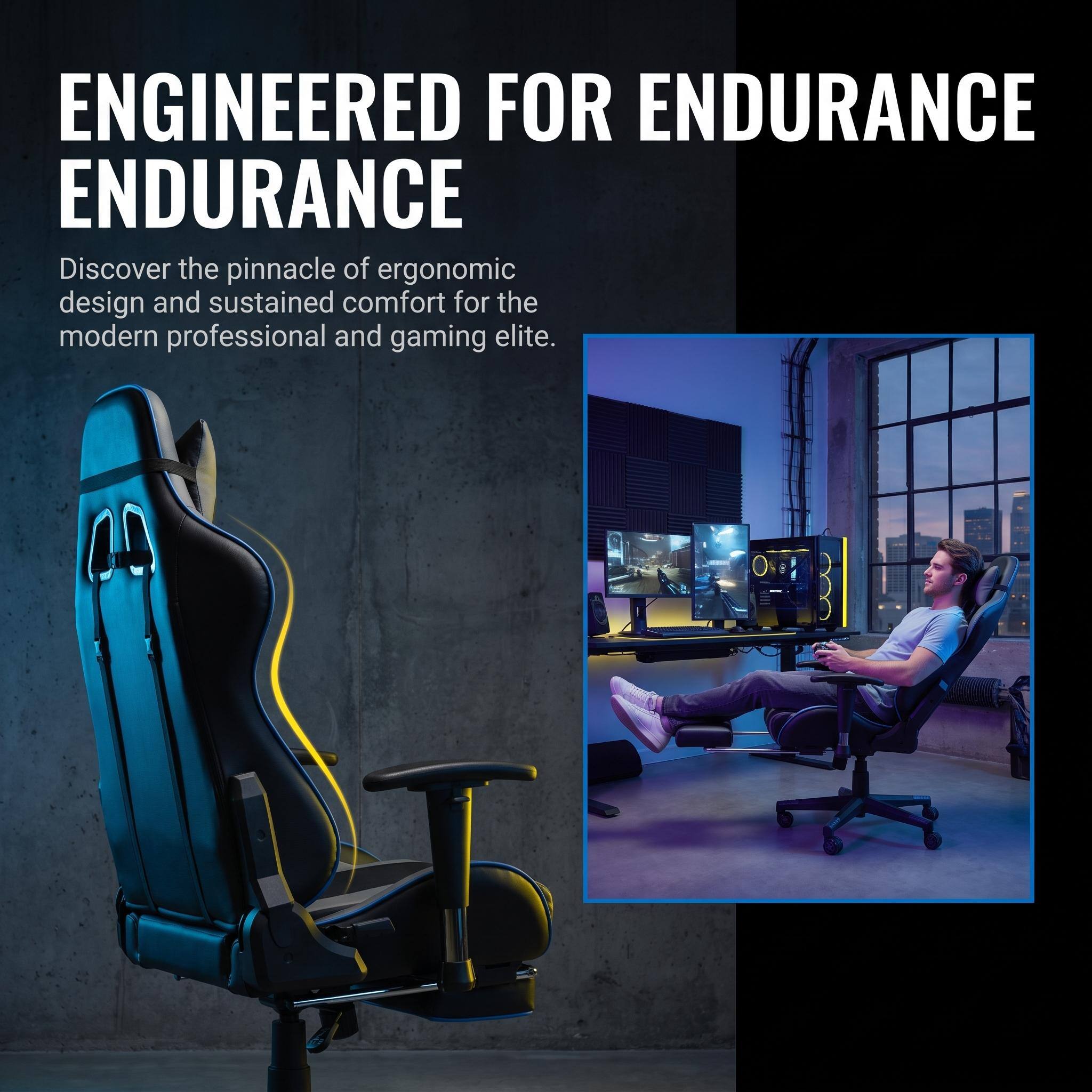 ENGINEERED FOR ENDURANCE

Discover the pinnacle of ergonomic design and sustained comfort for the modern professional and gaming elite.