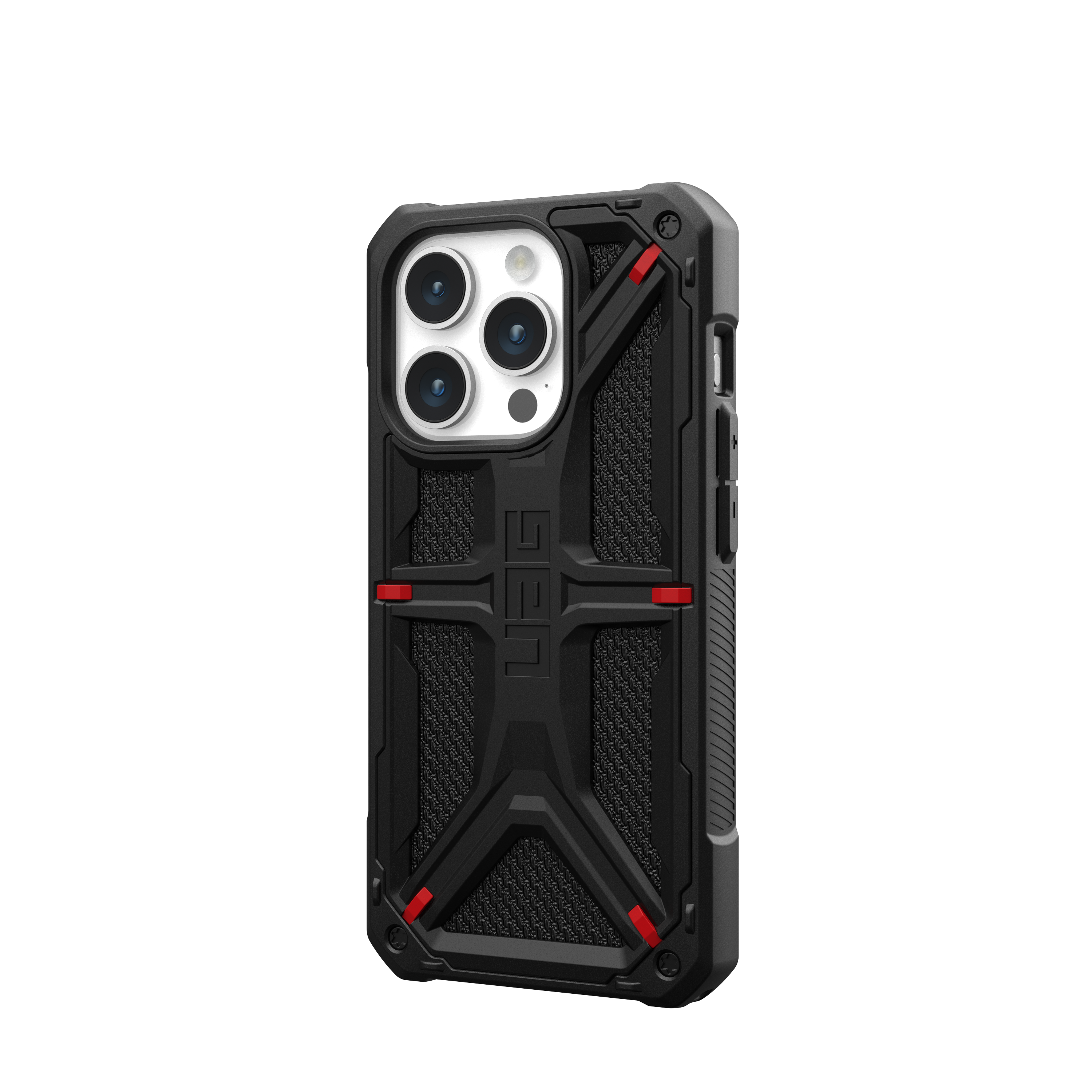 Angle. UAG - Monarch Pro Series Case with Magsafe for Apple iPhone 15 Pro - Kevlar Black.