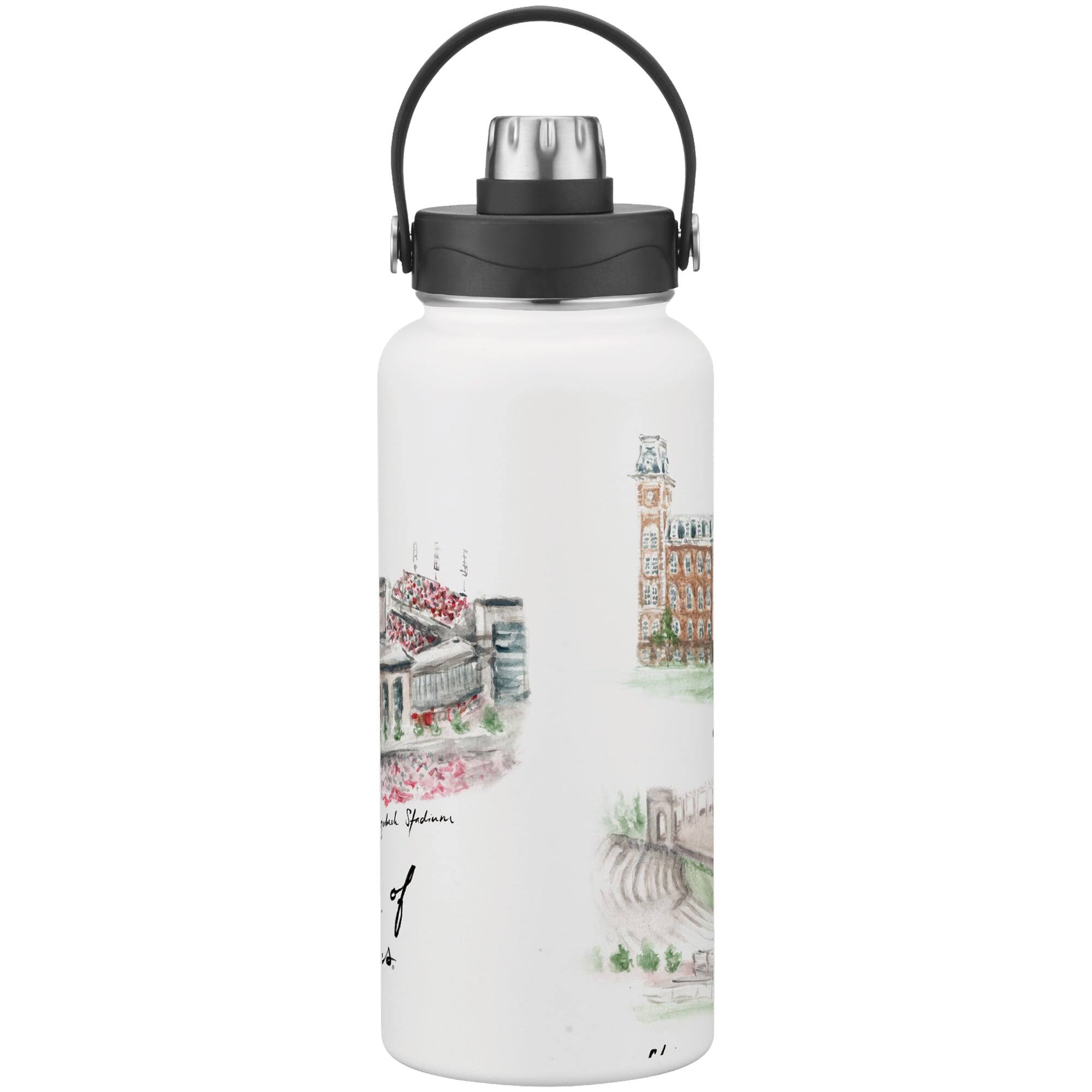 Alt View 1. Indigo Falls - Arkansas Razorbacks Laura Wilcox Watercolors 34oz. Water Bottle - Multicolor.