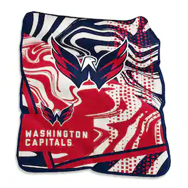 Logo Brands - Washington Capitals 50" x 60" Swirl Raschel Throw Blanket - Multicolor