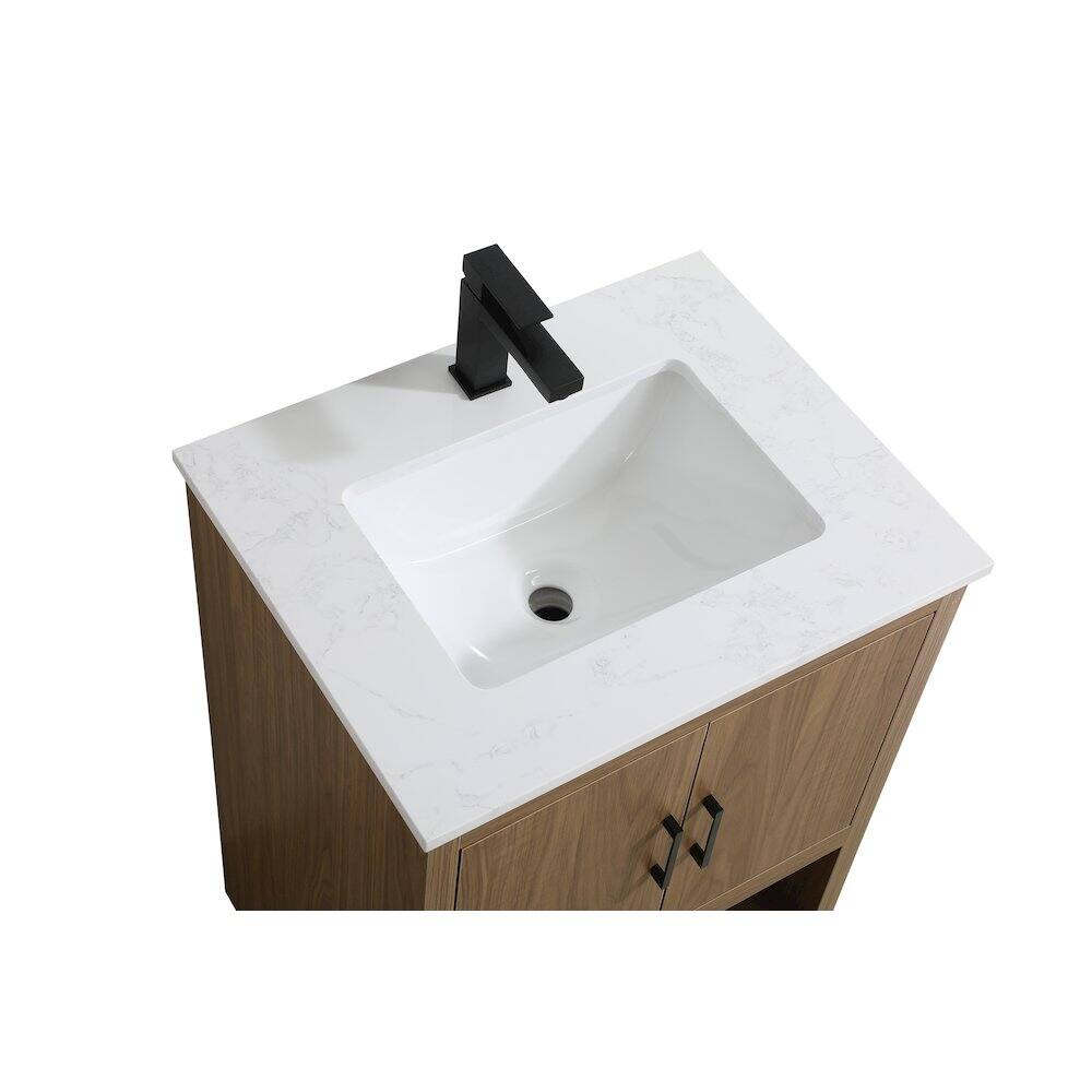 Back. Elegant Kitchen and Bath - Ira 24 Inch Single Bathroom Vanity In Walnut Brown - Walnut Brown.
