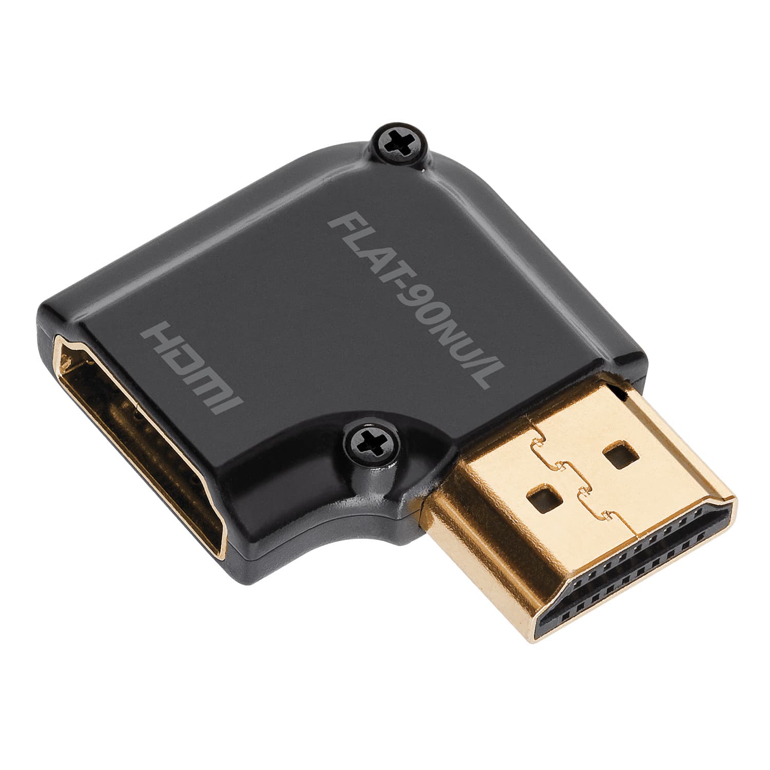 AudioQuest - HDMI 90° NU/L Flat Adaptor Narrow Up (NU) Left Bend - Black - Front_Zoom