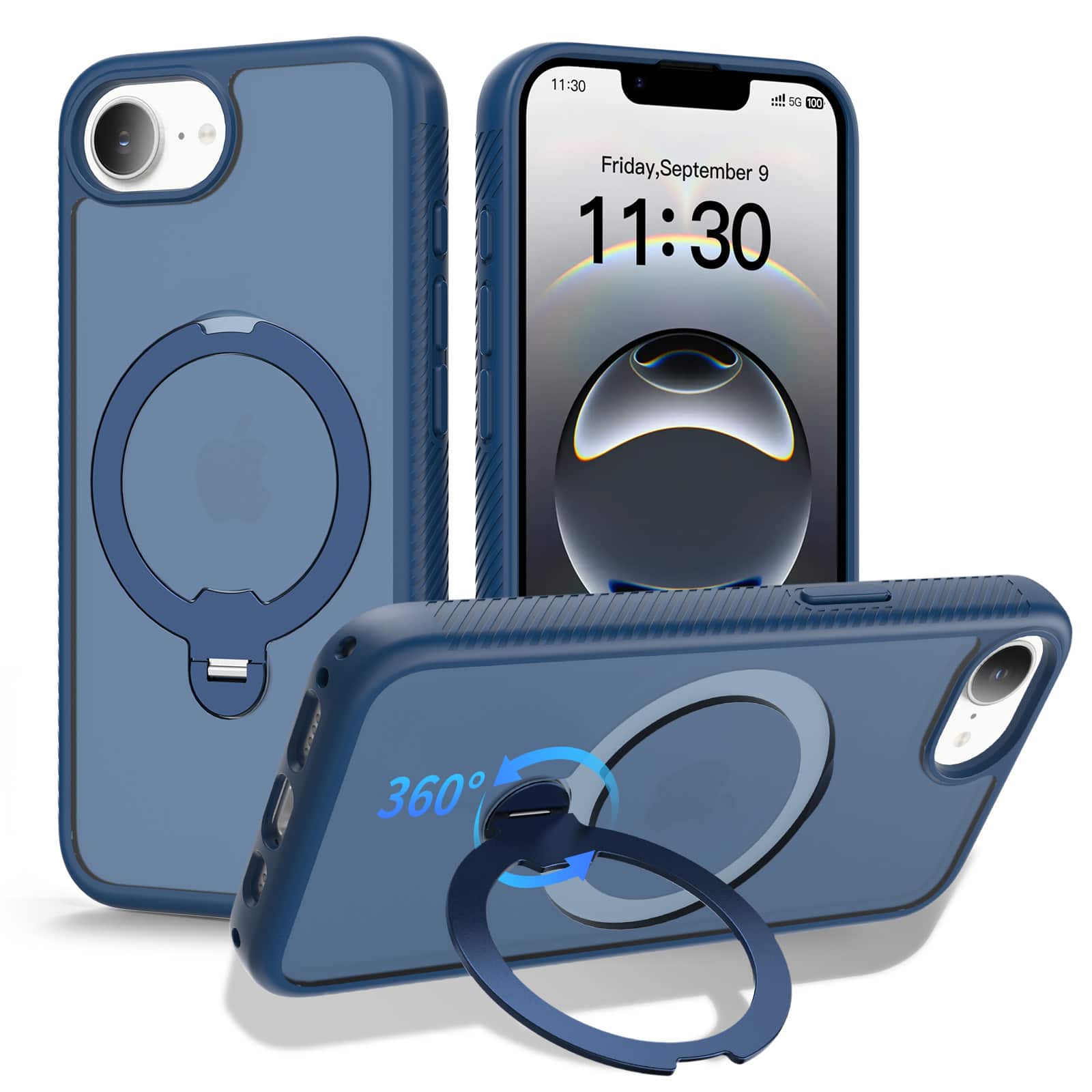 Photos - Case Apple Dteck - Rugged Magnetic  for  iPhone 17e / 16e,Slim Hard Cover with Metal Rotating Stand,Shockproof Hybrid PC TPU C 