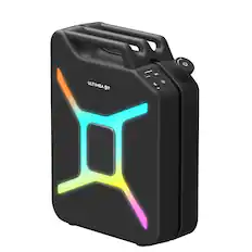 Front. Ultimea Go - ULTIMEA Go Portable Party Speaker, 300W Bass Boost, RGB, TWS, Mic/Guitar Input, App Control, Bluetooth Speaker - black.