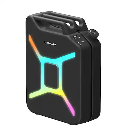 Front. Ultimea - ULTIMEA Jerry Can 360° Party Speaker, 300W Bluetooth, RGB Lights, Mic & Guitar Input, 16H Playtime, IPX4 - black.