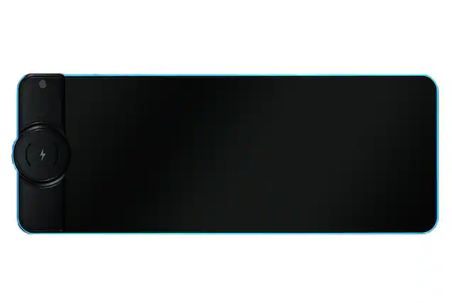 Front. Cluzine - 15W RGB Wireless Charging Mouse Pad Large LED Gaming Desk Mat 800x300mm - Black.