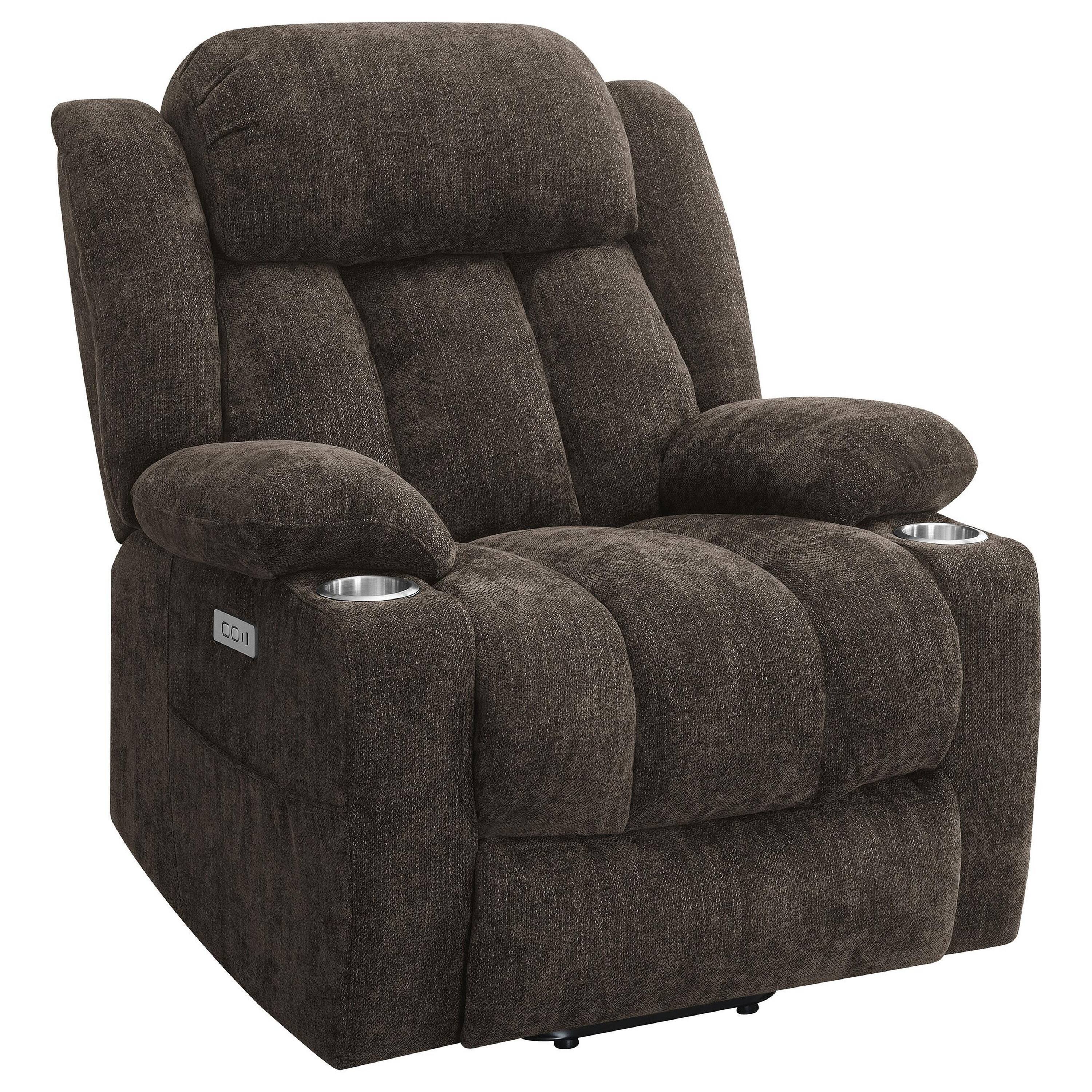 Front. Manhattan Lane - Limi Power Lift Recliner Chair,  , USB Port, Cupholders - Brown.