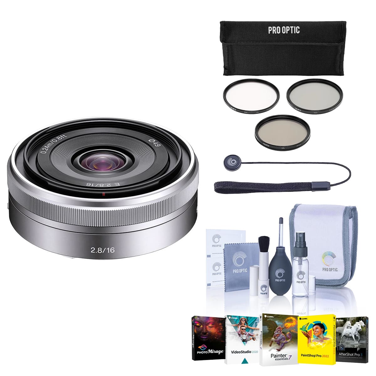 Bundle - Sony - E 16mm f/2.8 Lens with Free Mac Software Accessories Kit
